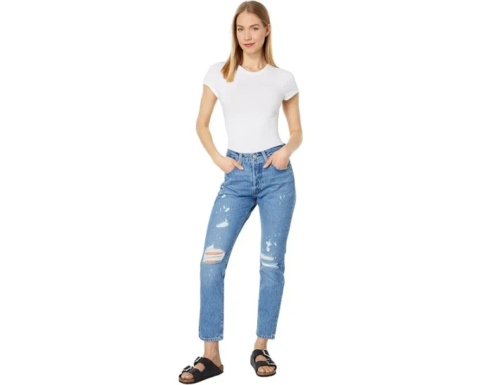 Джинсы Levi's Premium 501 Skinny с прямыми штанинами и застежкой на пуговицах