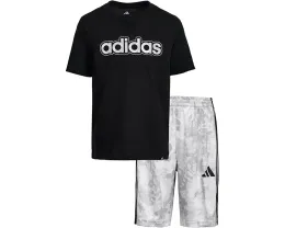Детский комплект adidas Kids Aop Camo с футболкой и шортами в камуфляжном принте