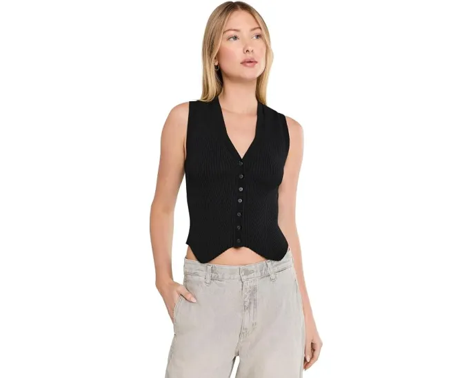 AllSaints Cruz Waistcoat жилет с ребристой вязкой