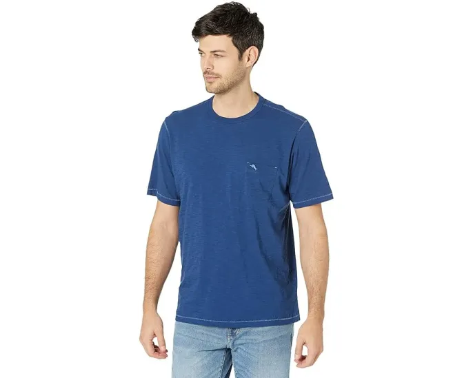 Футболка Tommy Bahama Bali Beach Crew Short Sleeve с вышивкой парусника