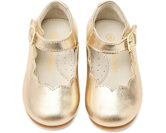 Балетки L'Amour Shoes Kids Sonia с фигурным краем и липучкой