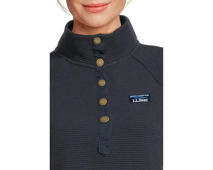 L.L.Bean Свитер Lakewashed Ottoman Knit с кнопками на воротнике