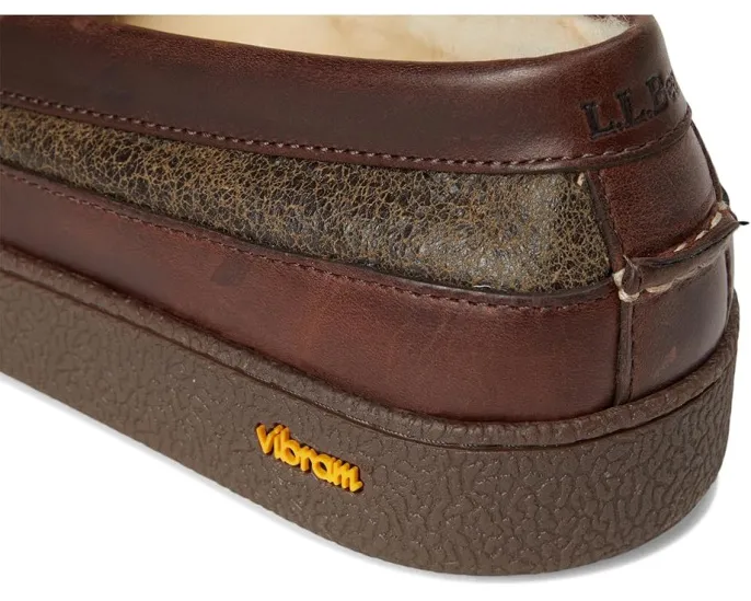 L.L.Bean Уютные тапочки Lodge Moc с овчиной и подошвой Vibram в стиле мокасин