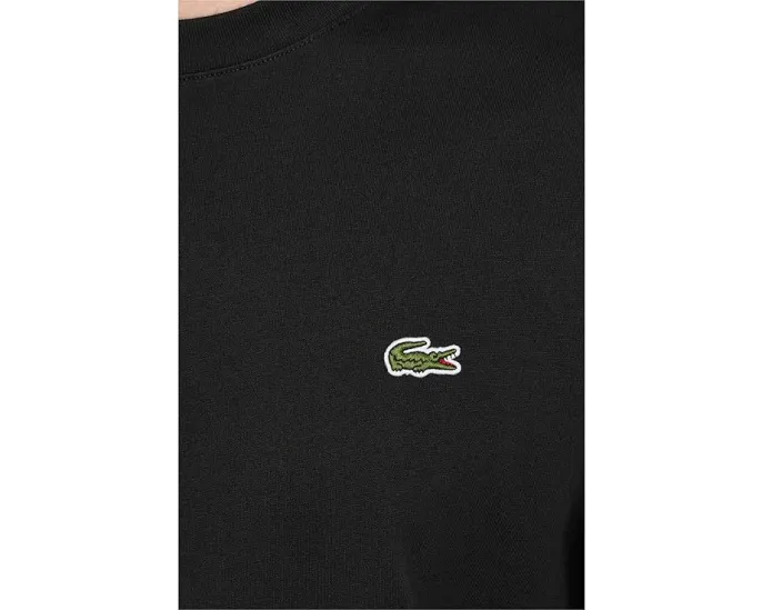 Длинная хлопковая футболка Lacoste с длинным рукавом и ребристыми манжетами