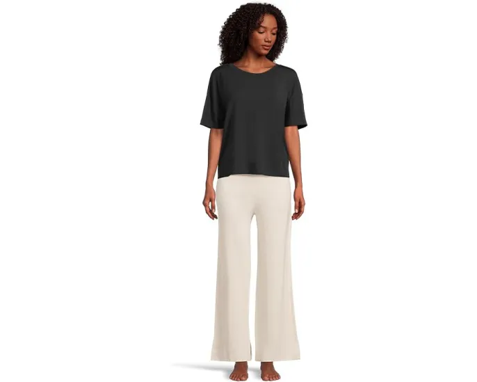 Eberjey Брюки Sweater Pants из смесовой ткани с широким кроем