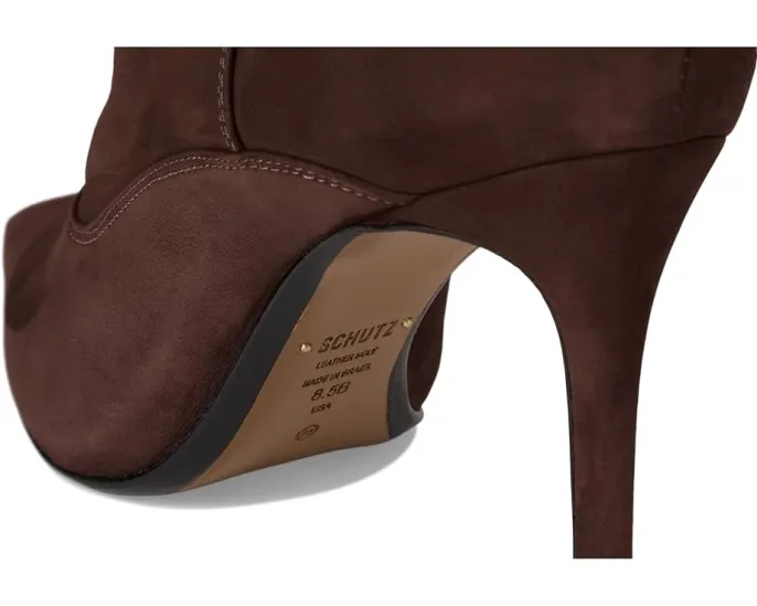 Ботинки Schutz Maryana Up Slouch из замши на высоком каблуке