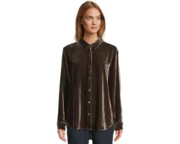 Длинная рубашка Eileen Fisher с классическим воротником из бархата