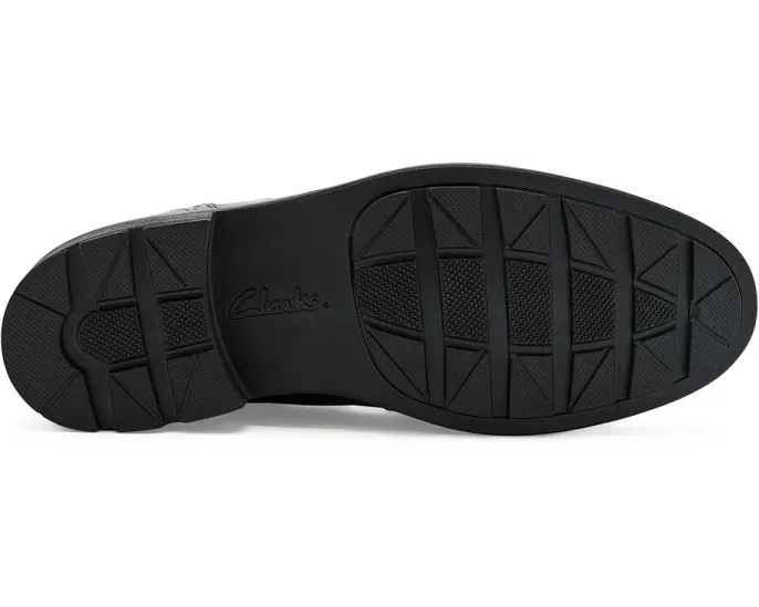 Clarks Emmet Step туфли на каждый день из черной гладкой кожи