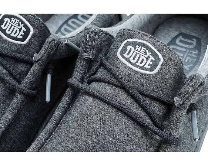 Обувь Hey Dude Wally Stretch Jersey с эластичными шнурками и технологией Flex & Fold