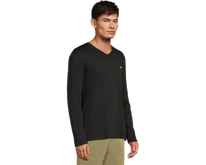 Футболка Long Sleeve Pima Jersey V-Neck T-Shirt от Lacoste с длинным рукавом