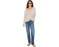 Органический льняной хлопковый свитер Eileen Fisher с V-образным вырезом
