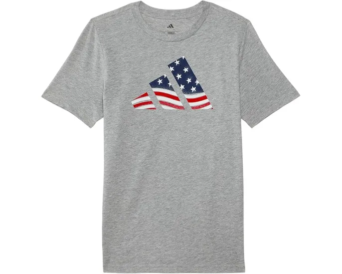 Футболка adidas Kids с логотипом флага США для мальчиков