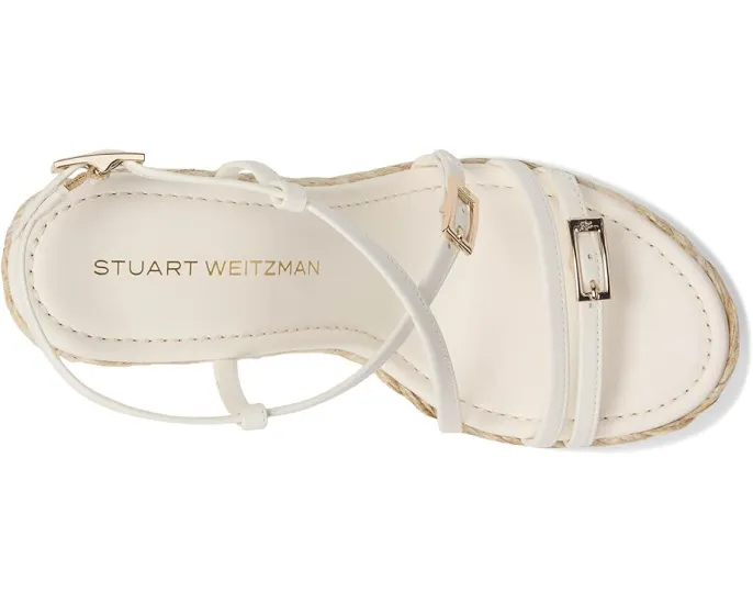 Босоножки Stuart Weitzman Georgie Espadrille на танкетке из джута с регулируемыми ремешками
