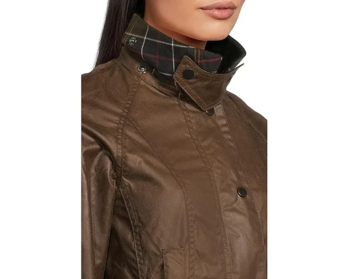 Barbour Beadnell Wax куртка из вощеного хлопка с карманами для рук