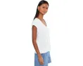 Garment Dyed Terry V-Neck Top