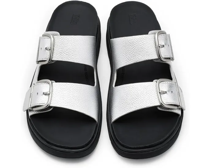 Сандалии FitFlop Gen FF Buckle Tumbled Leather Two Bar на платформе