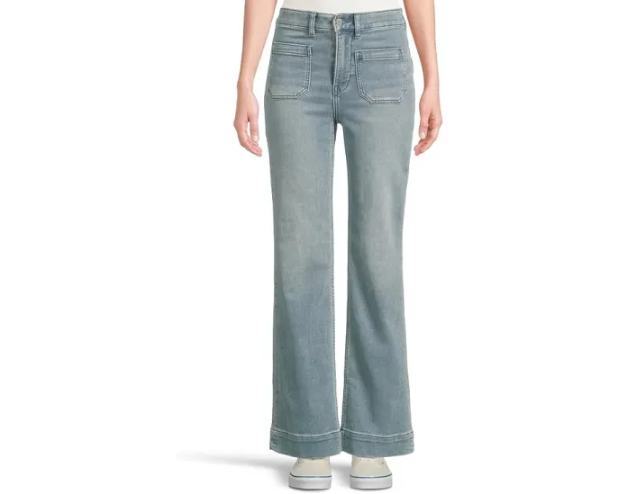 Faherty брюки Stretch Terry Patch Pocket с широкими штанинами и четырьмя карманами