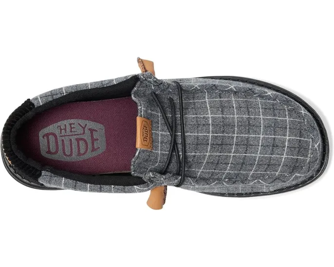 Кроссовки Hey Dude Wally Plaid Corduroy на липучке с эластичными шнурками и памятью формы