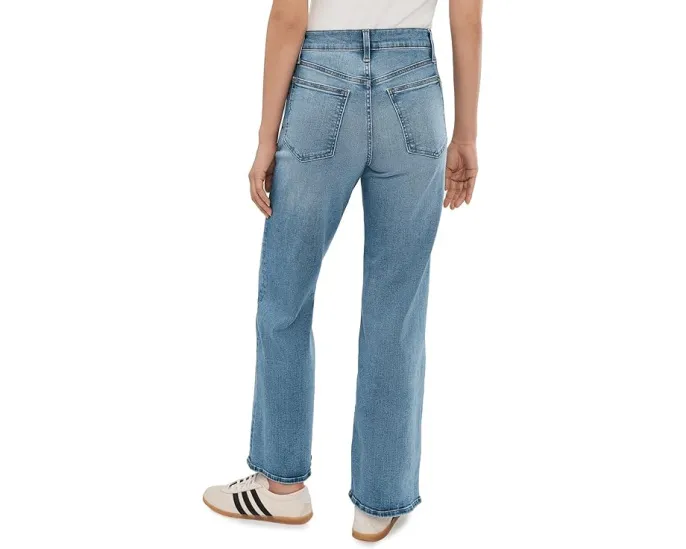 Широкие джинсы Madewell в цвете Coastal Blue с высокой посадкой и расклешенными штанинами