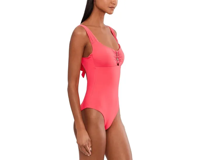 Цельный купальник BECCA Marble Canyon Ariyah с глубоким вырезом