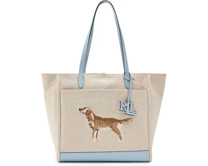 Сумка тоут Lauren Ralph Lauren Cameryn с вышивкой собаки