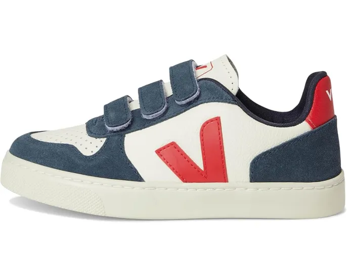 Детские кроссовки VEJA Small V-10 Chromefree из кожи с липучкой