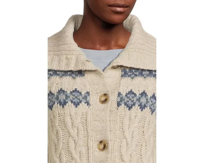 Кардиган Faherty Highland Fairisle из смеси мериносовой шерсти и хлопка