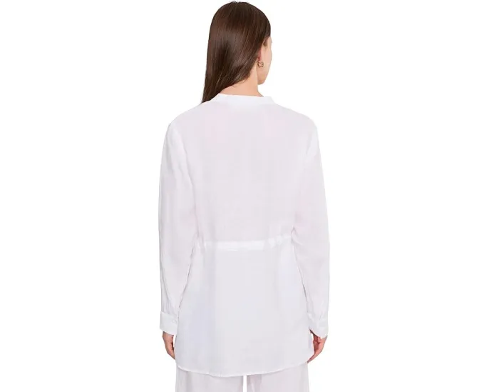 Organic Handkerchief Linen Long Shirt With Drawstrng
