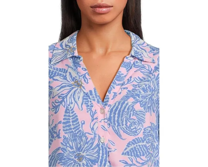 Туника-платье Lilly Pulitzer Diantha с воротником и длинным рукавом