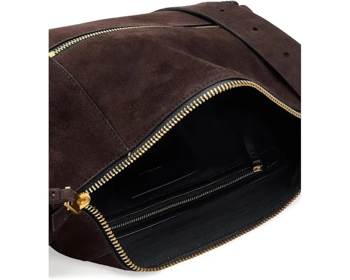 Сумка через плечо AllSaints Vega из ультрамягкой замши с двумя молниями
