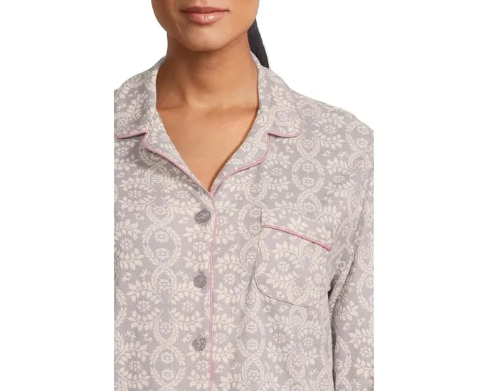 Пижамный комплект Novelty Long Sleeve Girlfriend с атласными деталями Karen Neuburger