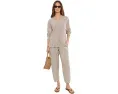 Petite Organic Linen Ankle Pleated Lantern Pants