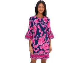 Короткое платье Adrianna Papell с расклешенными рукавами и глубоким вырезом на спине