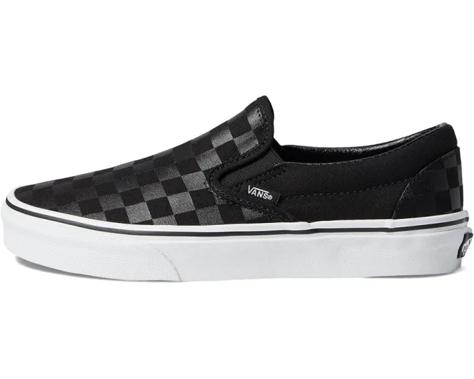 Классические слипоны Vans в клетку с текстильной стелькой и резиновой подошвой