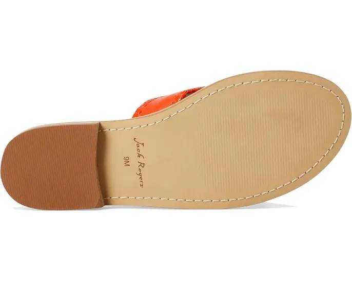 Jack Rogers Босоножки Jacks Flat Sandal на плоской подошве из кожи наппа и лакированной кожи