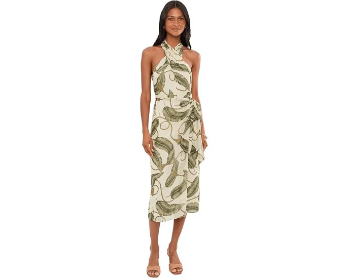Платье-миди Rope-Print Georgette Halter Lauren Ralph Lauren с принтом канатов