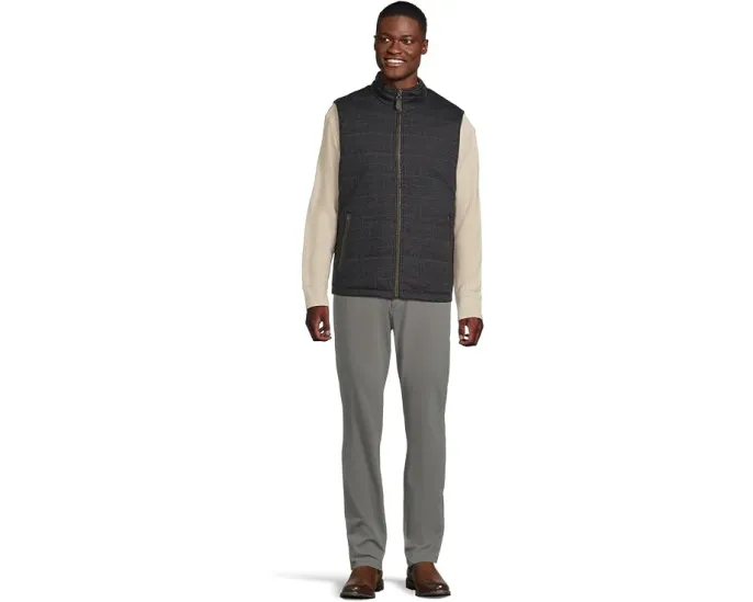 Johnston & Murphy жилет Upton Reversible с двумя сторонами: стеганая искусственная кожа и трикотаж