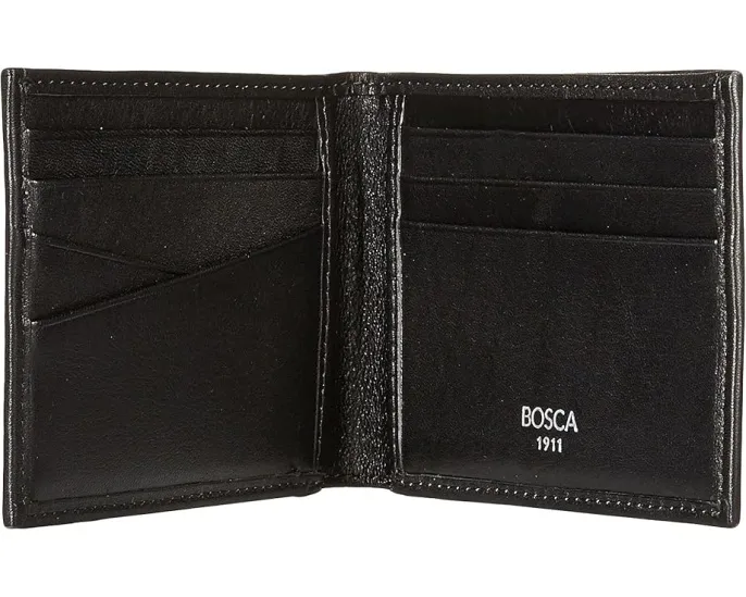 Маленький кошелек двойного сложения Bosca из итальянской кожи