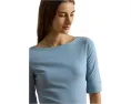 Топ Lauren Ralph Lauren из хлопка с эластаном с лодочкой
