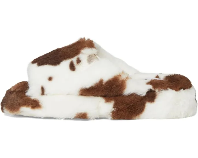 Тапочки Roxy Sloane с принтом под корову и мягкой стелькой
