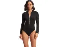 Гидрокостюм Seafolly Collective с застежкой-молнией спереди и длинными рукавами