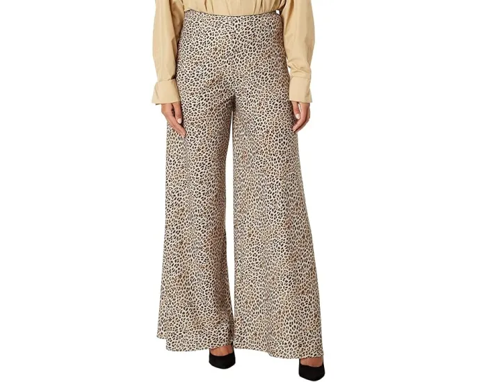 Широкие брюки Norma Kamali Bias Elephant с леопардовым принтом