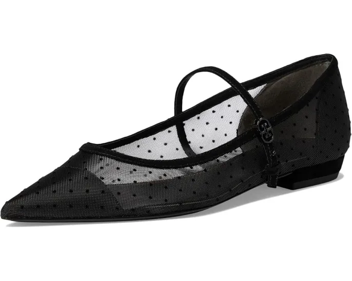 Туфли Mary Jane Double T-Buckle с сетчатым верхом в горошек Tory Burch