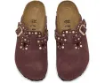 Клоги Birkenstock Boston Rivets с заклепками из замши перцового цвета