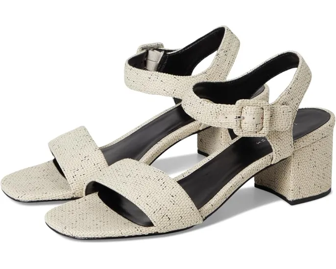 Сандалии Tory Burch Double T City на удобном каблуке 55 мм с хлопковым верхом