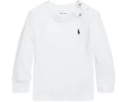 Длинная футболка Polo Ralph Lauren для малышей из хлопкового джерси с вышитым пони