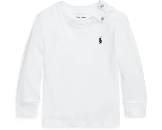 Футболка Cotton Jersey с длинным рукавом от Polo Ralph Lauren для малышей