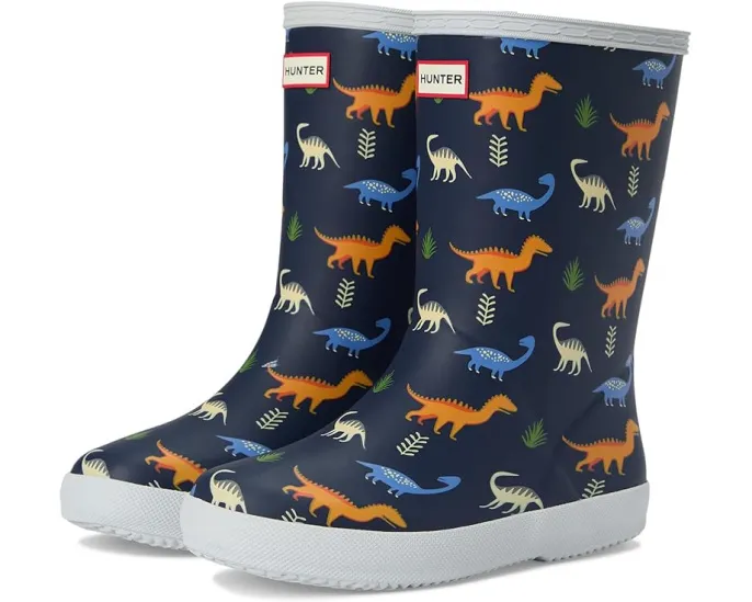 Детские резиновые сапоги Hunter First Classic с блестками и полоской