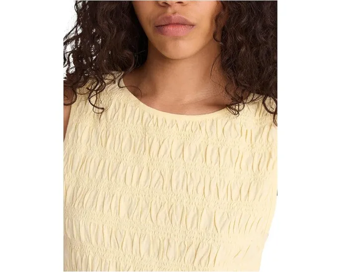 Топ Madewell с завышенной горловиной и сборками из хлопка и льна