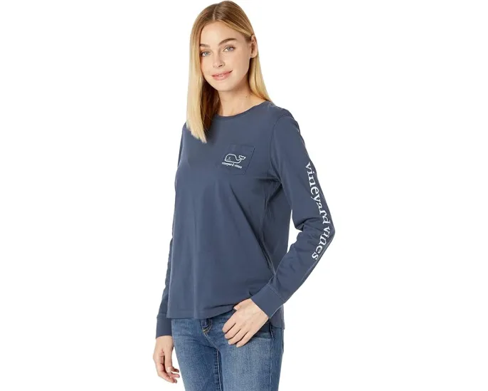 Vineyard Vines футболка с длинным рукавом и принтом кита